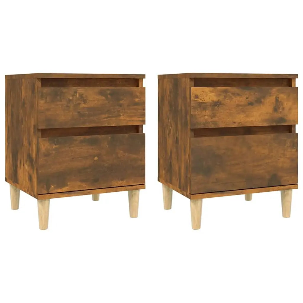 NNEVL Bedside Cabinets 2 pcs Smoked Oak 40x35x50 cm-1