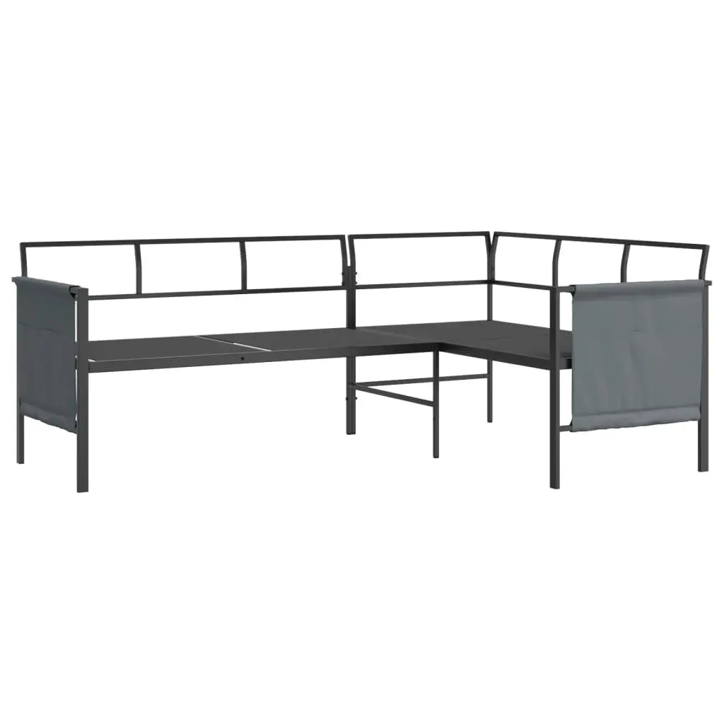 NNEVL 2 Piece Garden Dining Set Anthracite Steel-4